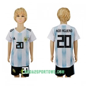 Koszulka Argentyna Kun Aguero 20 Dziecięcy Mistrzostwa Świata 2018 Domowe Stroje Piłkarskie